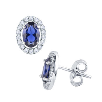 Earrings Halo 14ct White Gold