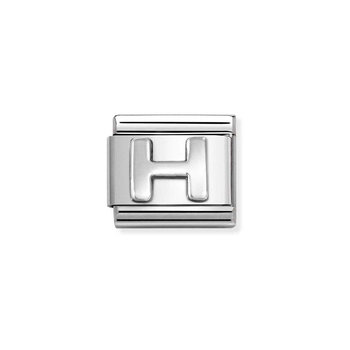 Σύνδεσμος (Link) NOMINATION 'H' από ανοξείδωτο ατσάλι και ασήμι 925