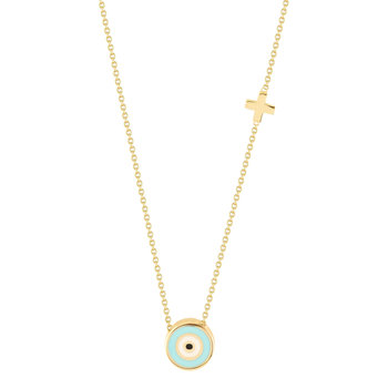 Necklace 14ct Gold Eye and