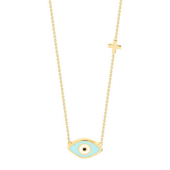 Necklace 14ct Gold Eye and