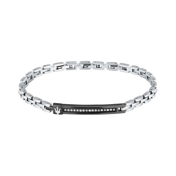 MASERATI Iconic Stainless Steel Bracelet with Crystals