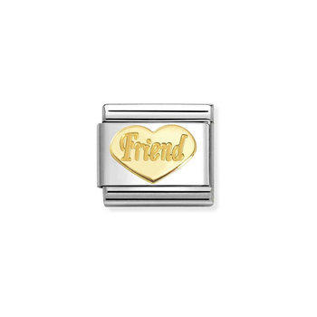 Link NOMINATION Friendship 'Friend Heart' made of Stainless Steel and 18ct Gold