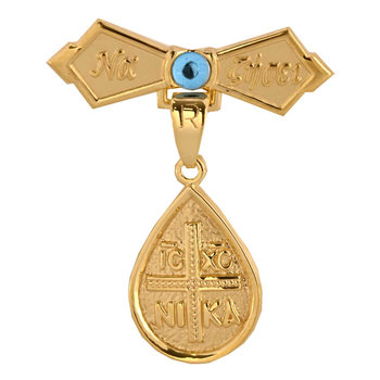 9ct Gold Pin with Lucky Pendant, Evil Eye, Wish by Ino&Ibo