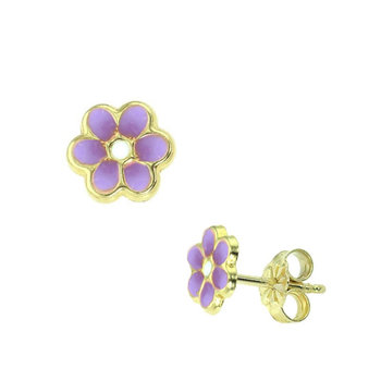 9ct Gold Earrings in Flower