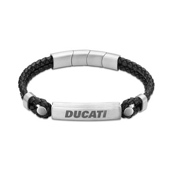 DUCATI CORSE Trionfo Stainless Steel and Leather Bracelet