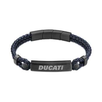 DUCATI CORSE Trionfo Stainless Steel and Leather Bracelet