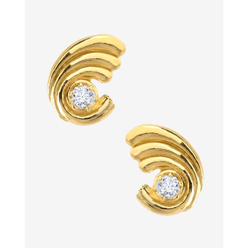 14K Gold Earrings with Zircon