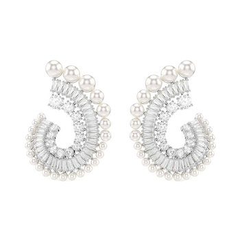 SWAROVSKI White Ariana Grande x Swarovski Hoop Earrings