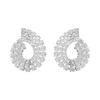 SWAROVSKI White Matrix Hoop Earrings (mixed round cuts)