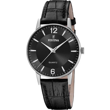 FESTINA Black Leather Strap