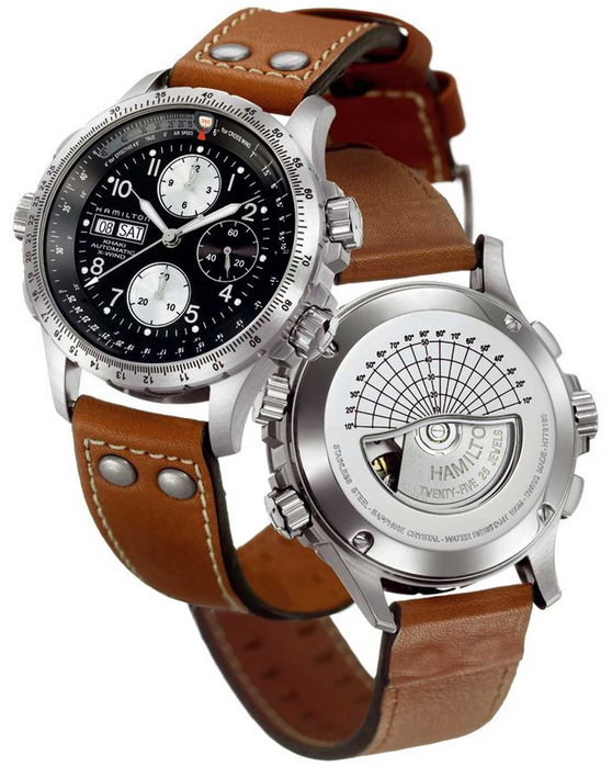 HAMILTON Khaki X-WIND Automatic Chronogrpah Brown Leather Strap