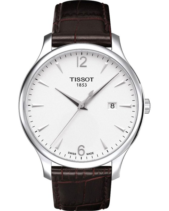 TISSOT T Classic Tradition Brown Leather Strap kosmima.gr