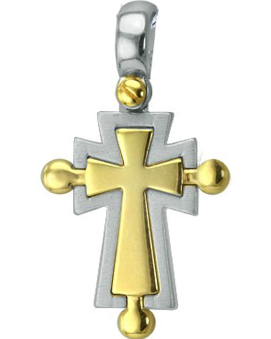 Βαπτιστικός σταυρός 14Κ Λευκόχρυσος και Χρυσός