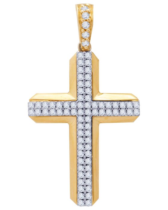Βαπτιστικός σταυρός 14Κ χρυσό με Ζιρκόν της FaCaDoro