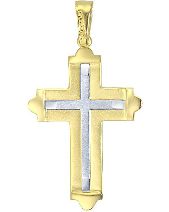 Βαπτιστικός σταυρός 14 Καράτια Χρυσό και Λευκόχρυσο