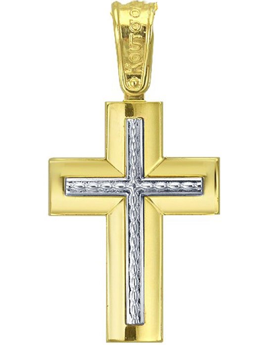 Βαπτιστικός σταυρός 14 Καράτια Χρυσό και Λευκόχρυσο SAVVIDIS