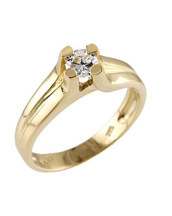Μονόπετρο δαχτυλίδι SAVVIDIS από χρυσό 14Κ με ζιργκόν (No 55)