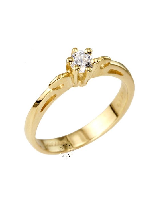 Μονόπετρο δαχτυλίδι SAVVIDIS από χρυσό 14Κ με ζιργκόν (No 55)