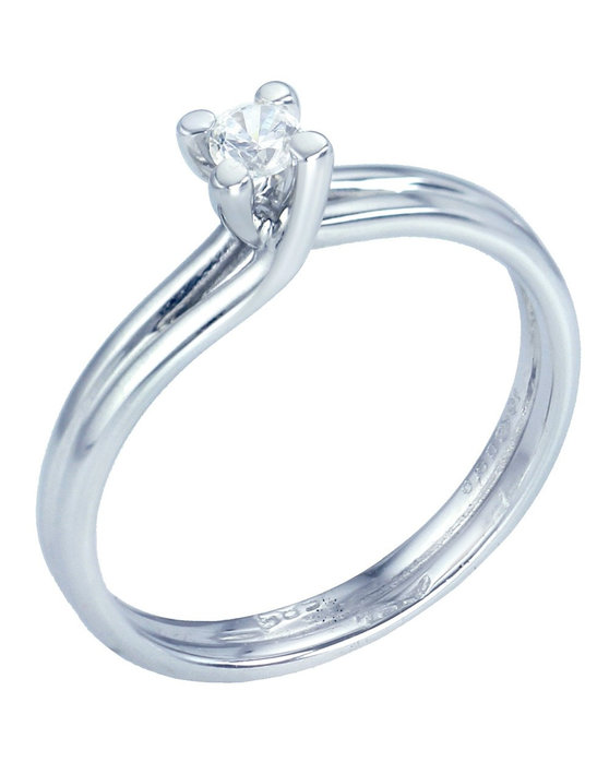 Μονόπετρο δαχτυλίδι FaCad'oro από λευκόχρυσο 18K με διαμάντι