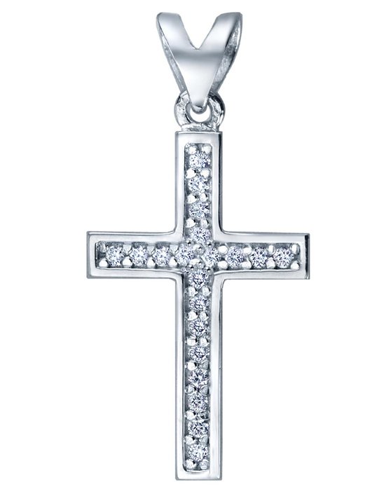 Βαπτιστικός σταυρός 18Κ Λευκόχρυσο με Διαμάντια SAVVIDIS