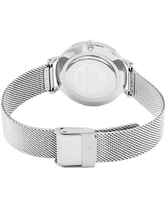 DANIEL WELLINGTON Petite Sterling Silver Mesh Metallic Bracelet 32mm