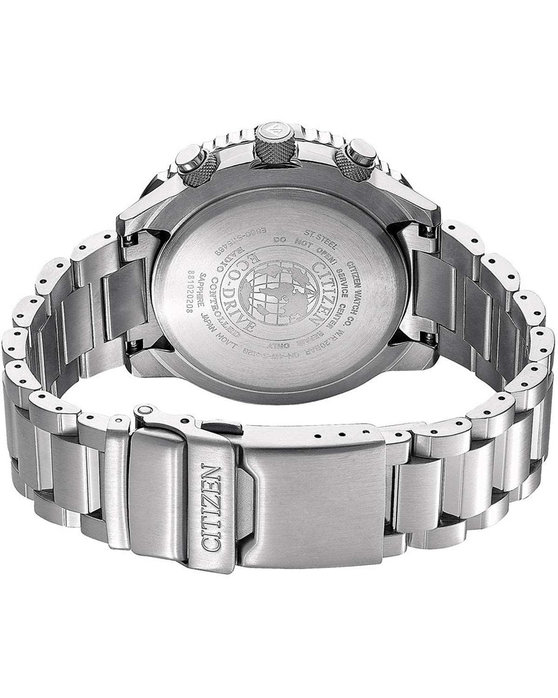 CITIZEN Promaster Eco-Drive RadioControlled Chronograph Silver Stainless Steel Bracelet