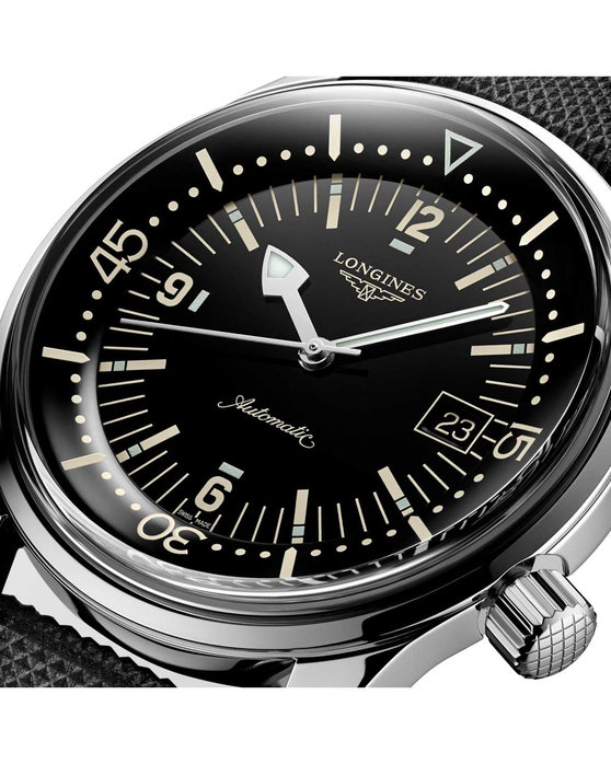 LONGINES Heritage Automatic Black Leather Strap