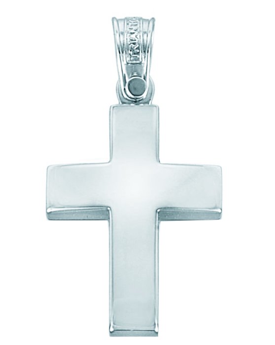 Βαπτιστικός σταυρός 14Κ Λευκόχρυσο ΤΡΙΑΝΤΟΣ