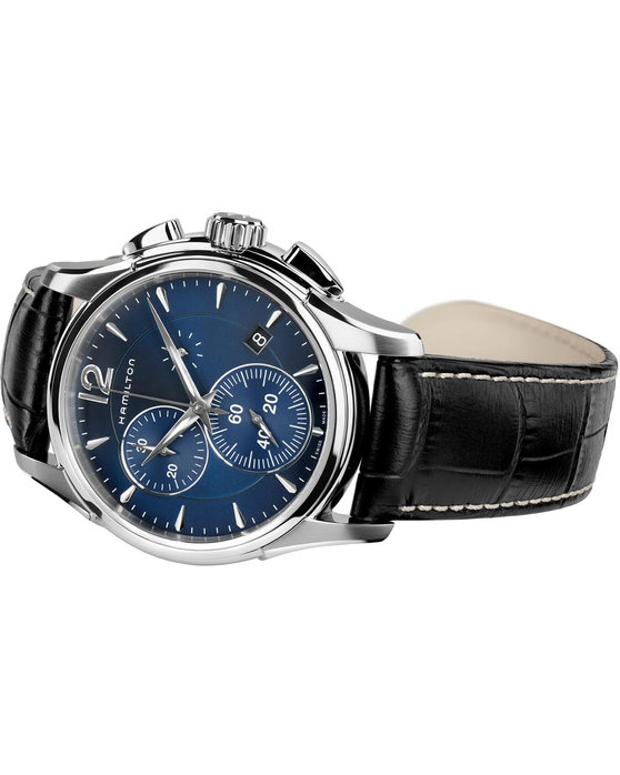 HAMILTON Jazzmaster Chronograph Black Leather Strap