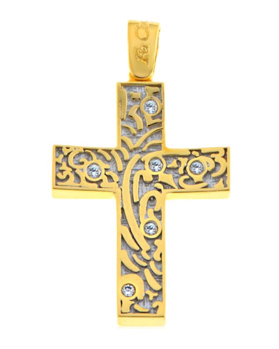 Βαπτιστικός σταυρός 14Κ Χρυσό με Ζιργκόν της FaCaDoro
