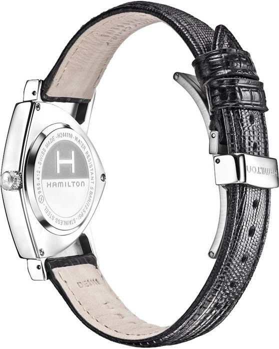 HAMILTON Ventura Black Leather Strap