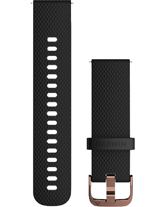 GARMIN Quick Release 20mm Black/Rose Gold Silicone Replacement Strap