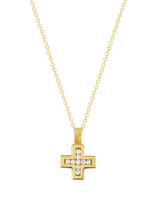 Βαπτιστικός σταυρός SAVVIDIS από χρυσό 18Κ με διαμάντια
