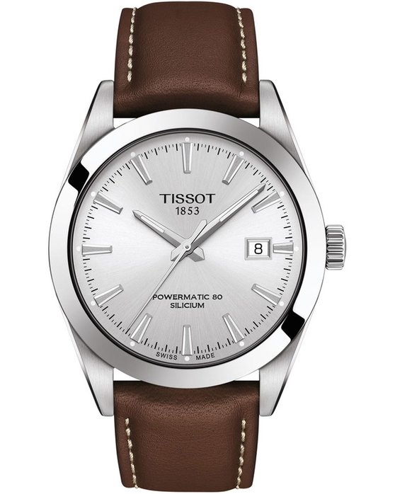 TISSOT T Classic Gentleman Automatic Brown Leather Strap kosmima.gr