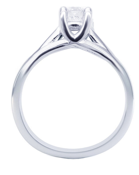 Solitaire ring 18ct Whitegold with Diamonds FaCaDoro