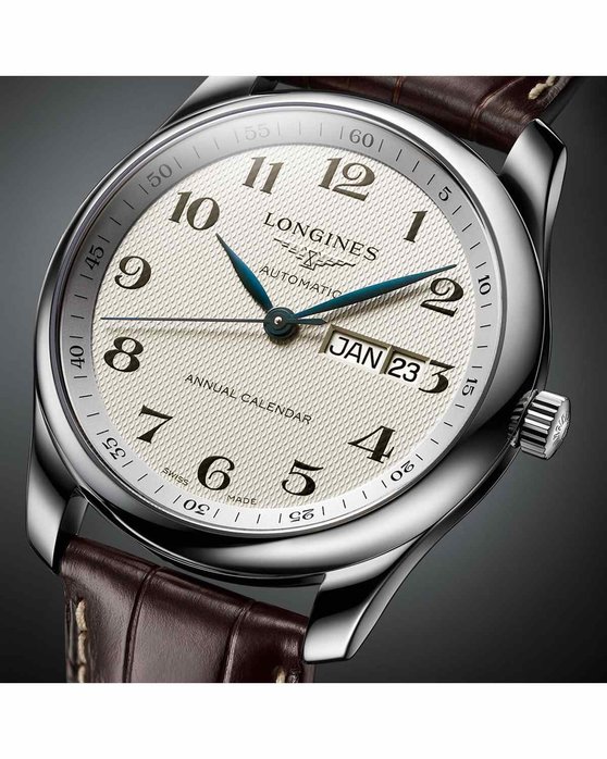 LONGINES Master Collection Automatic Brown Leather Strap kosmima.gr