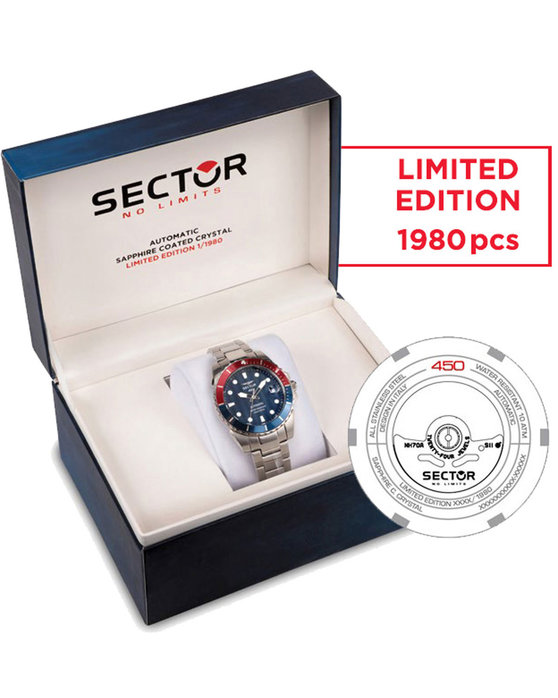 SECTOR 450 Automatic Silver Stainless Steel Bracelet Limited Edition