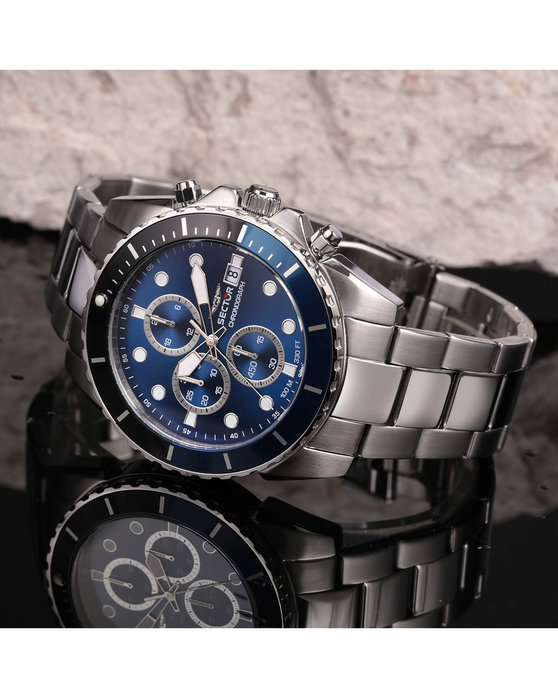 SECTOR 450 Chronograph Silver Stainless Steel Bracelet