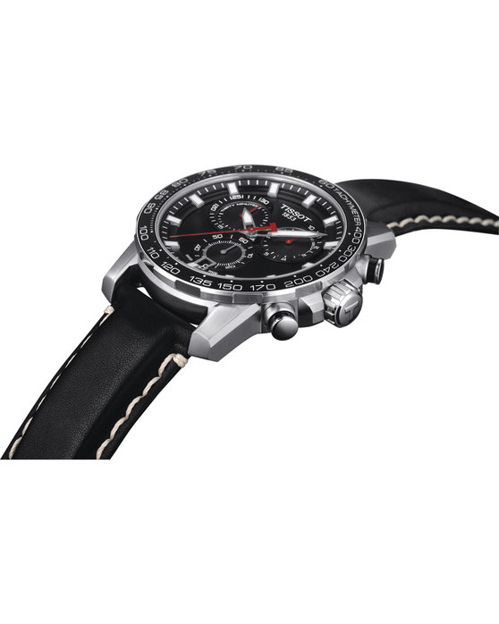 TISSOT T-Sport Chronograph Black Leather Strap