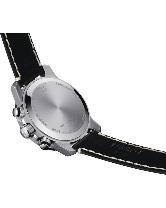 TISSOT T-Sport Chronograph Black Leather Strap