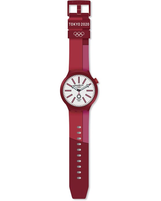 SWATCH BB Kurenai Red Silicone Strap