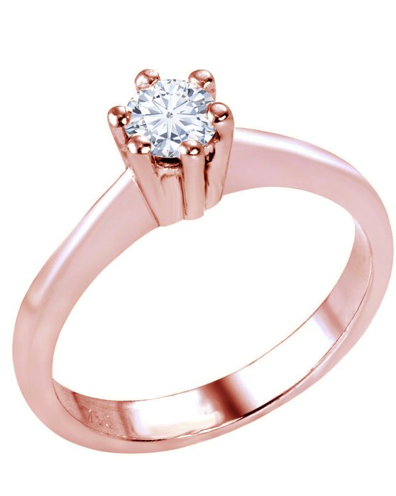 Μονόπετρο δαχτυλίδι SAVVIDIS από ροζ χρυσό 14Κ με ζιργκόν (No 53)