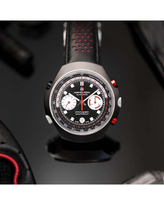 HAMILTON American Classic Automatic Chronograph Black Leather Strap Limited Edition