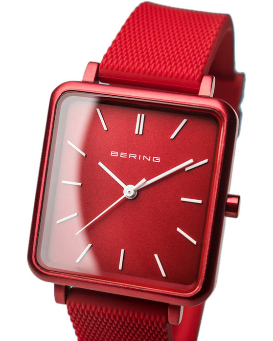 BERING True Aurora Red Silicone Strap