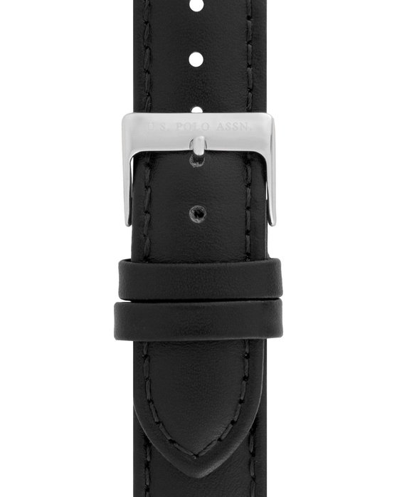 U.S.POLO Ezra Black Leather Strap