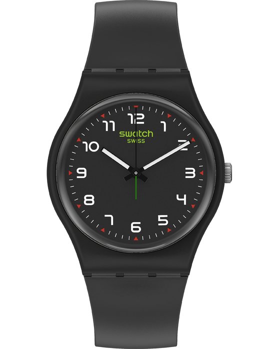 Swatch black hotsell plastic strap