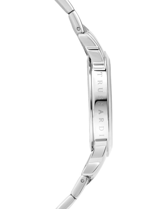 TRUSSARDI T-Bent Crystals Silver Stainless Steel Bracelet