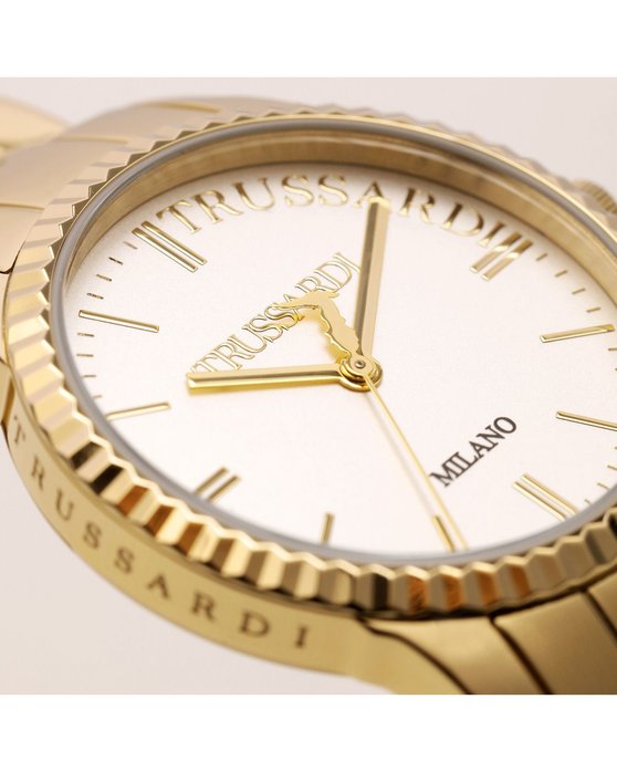 TRUSSARDI T-Bent Gold Stainless Steel Bracelet