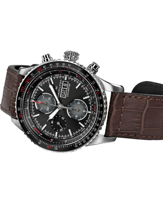 HAMILTON Khaki Aviation Converter Automatic Chronograph Brown Leather Strap