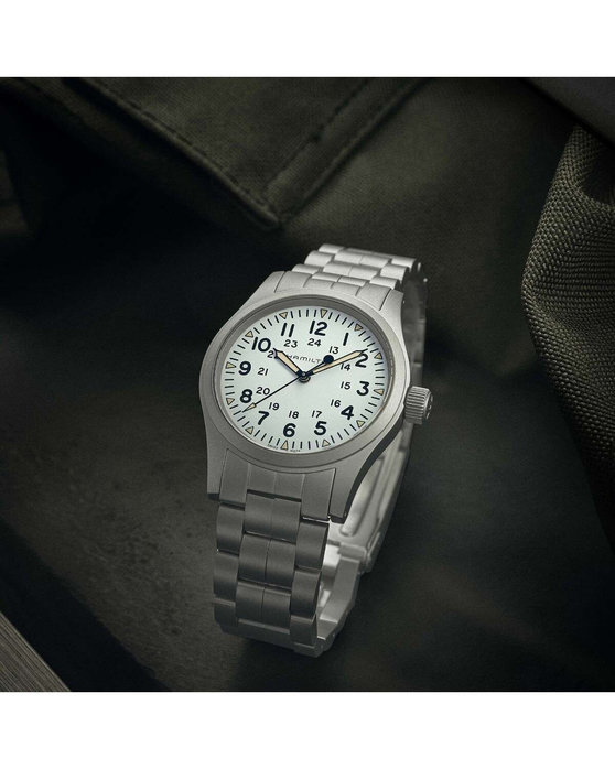 HAMILTON Khaki Field Mechanical Silver Stainless Steel Bracelet